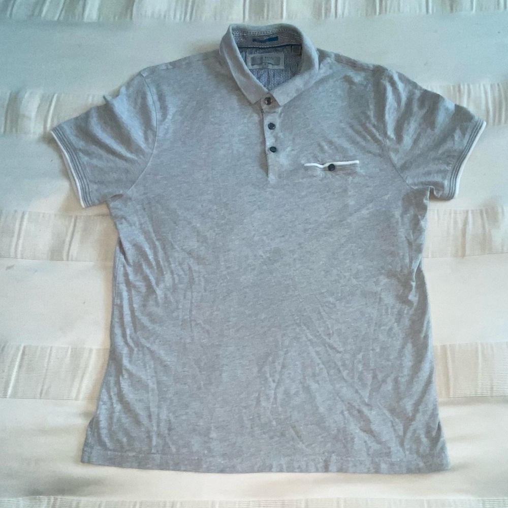 Ted Baker Polo Grey Shirt Men’s Size 5